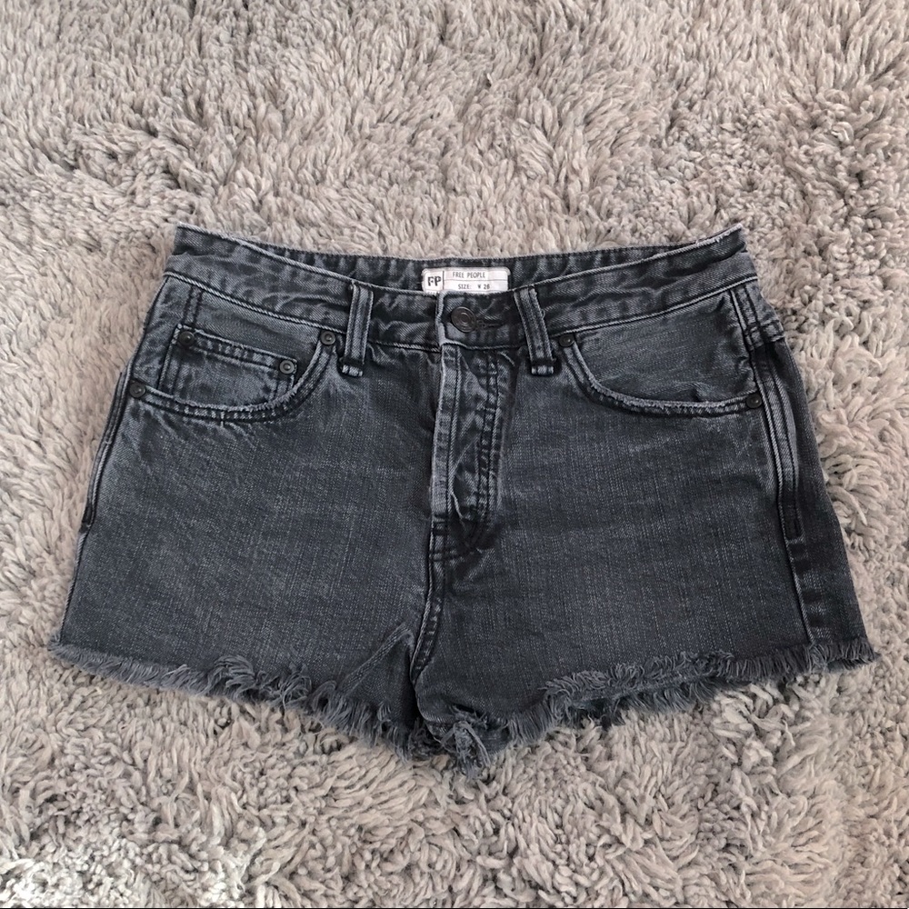 NWOT Free People Black Denim Shorts
